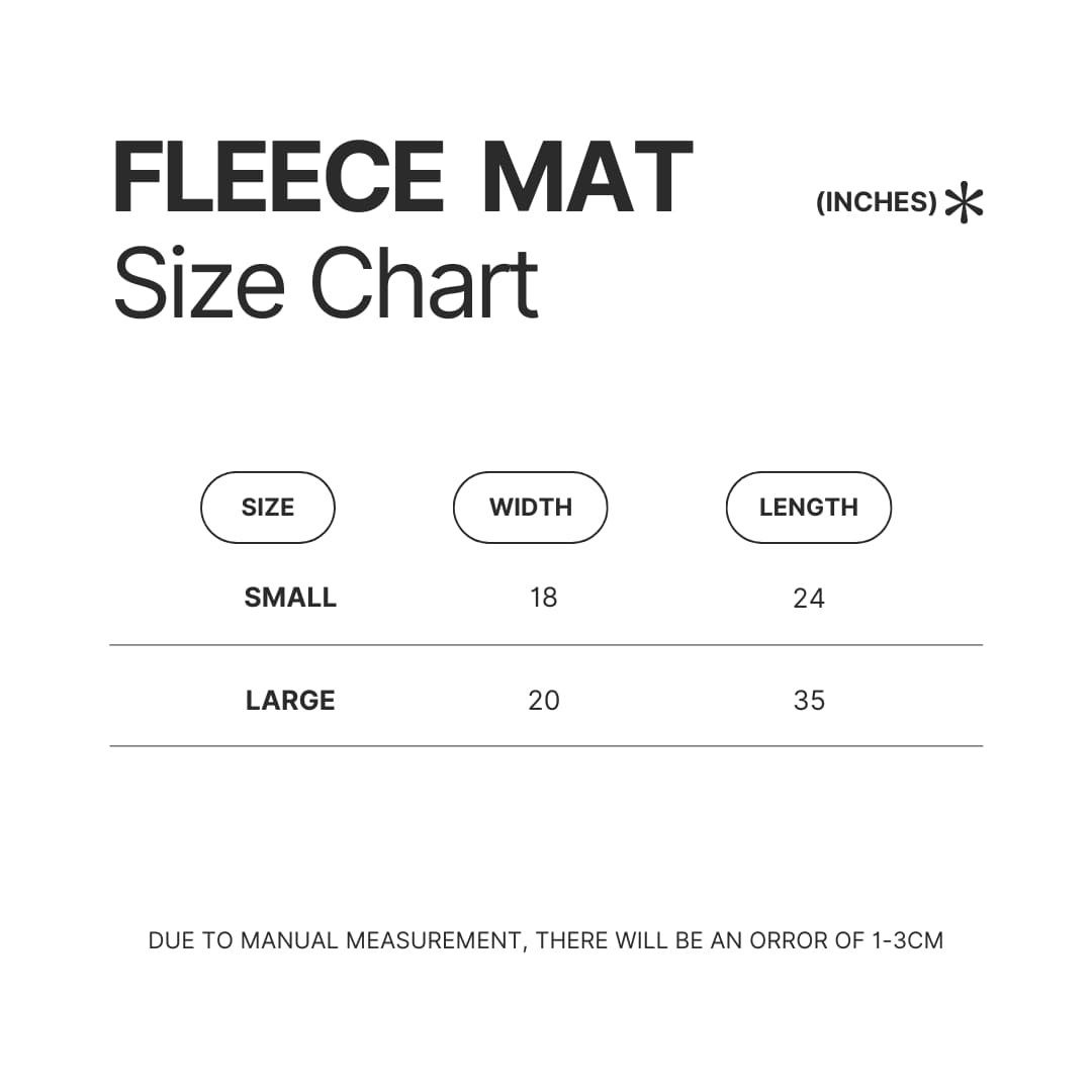 Fleece Mat Size Chart - Dorohedoro Store