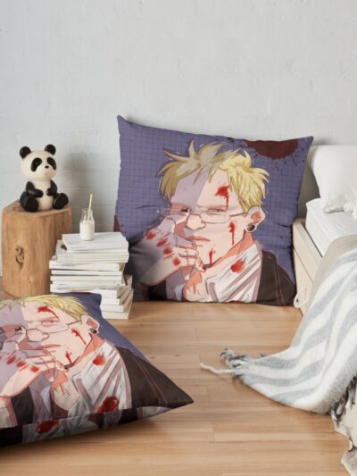 Shin - Dorohedoro Throw Pillow Official Dorohedoro Merch